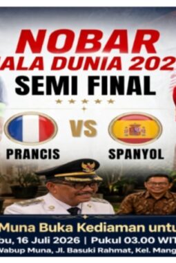 Wabup Muna Gelar Nobar Semifinal Prancis Vs Spanyol di Kediamannya
