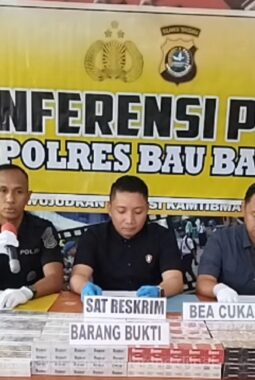 Polres Baubau Ungkap 11.790 Bungkus Rokok Ilegal, Kerugian Negara Rp175 Juta