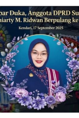 Kabar Duka, Anggota DPRD Sultra Dra. Hj. Muniarty M. Ridwan Berpulang ke Rahmatullah