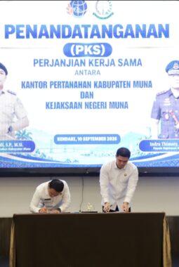 Kantah Muna dan Kejari Muna Tandatangani PKS, Perkuat Sinergi Layanan Pertanahan